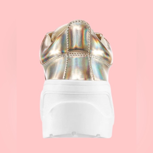 NINA FLOW-GOLD-PRISMATIC NAPPA Sneaker. Size 8.5 M. - Picture 4 of 5